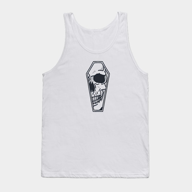 Death Skull Coffin Illustration Tank Top by Merchsides